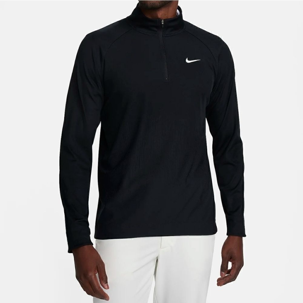 Nike Men's Black 1/2-Zip Knit Golf Long Sleeve Pullover